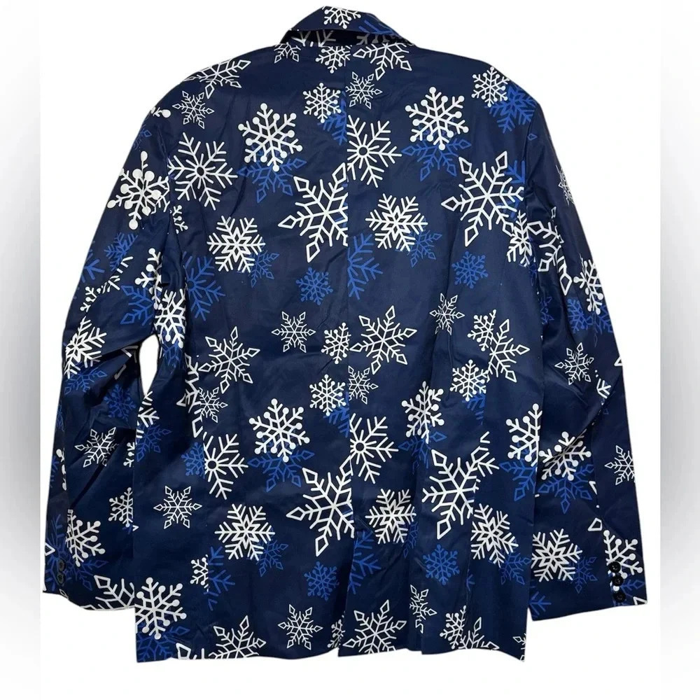 Wisholic Men’s Blue Snowflake FestiveJacket  Chest 54”
Single button closure - Picture 2 of 7